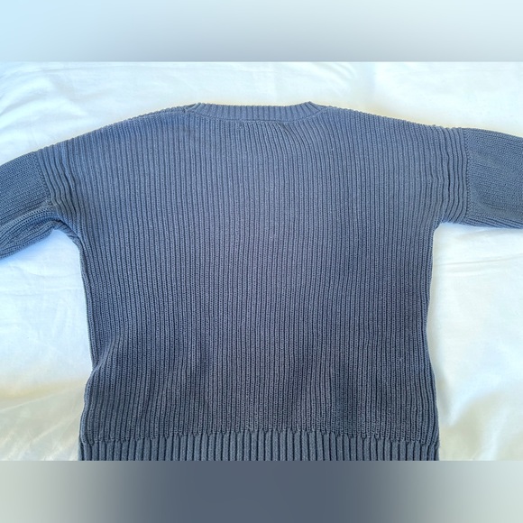 H&M | Navy Ribbed Knit Sweater With Lacing - Picture 14 of 16